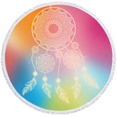 Lofaris Colorful Dream Catchers Dreamy Round Beach Towel